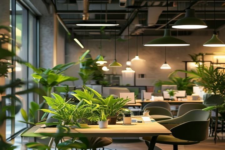 探花系列客服团队在整洁明亮的办公室内耐心接听用户咨询，桌面摆放着绿植与暖色台灯，营造出亲切专业的服务氛围